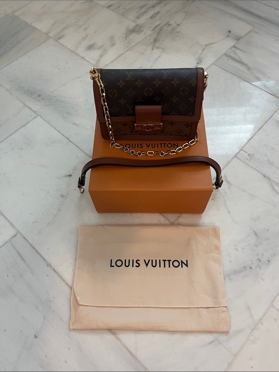 Louis Vuitton Handbags - Louis Vuitton, Monogram Canvas Shoulder Bag with Brown Trim and Gold Hardware